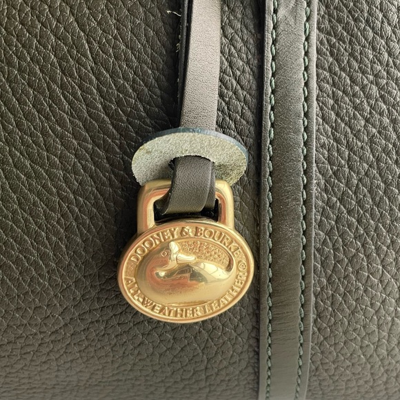 Dooney and Bourke Awl Leather Green Barrel Papillon Bag Purse - Picture 5 of 16